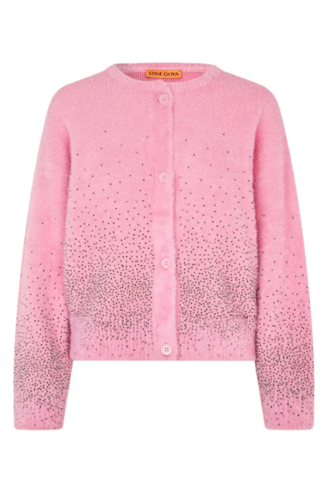 New 2384 Beaded Fluffy Knit, Crewneck Cardigansg-pf25-k037-2384 Cardigans|Ammevenligt Tøj