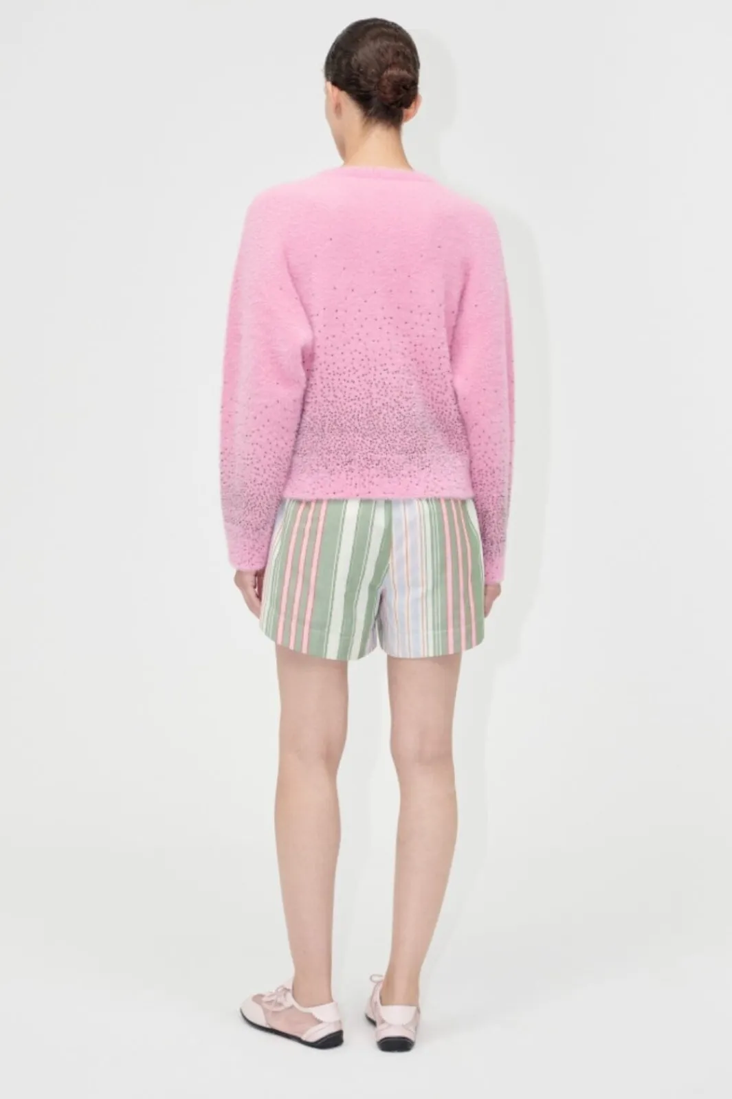 New 2384 Beaded Fluffy Knit, Crewneck Cardigansg-pf25-k037-2384 Cardigans|Ammevenligt Tøj
