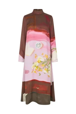 Stine Goya Kjoler<2263 Dry Viscose, Long Sleeve Midi Dresssg-ps26-d017-2263p