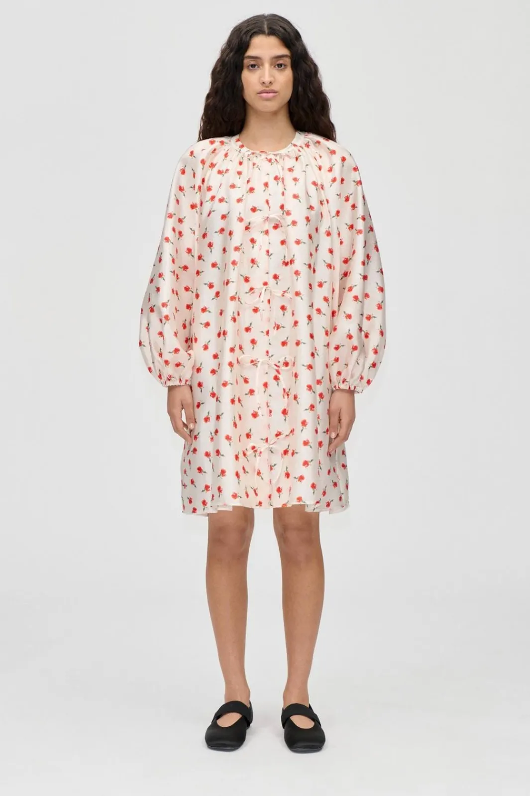 Stine Goya Kjoler<2067 Flat Textured Poly, Voluminous Bow Dresssg-ps26-d150-2067