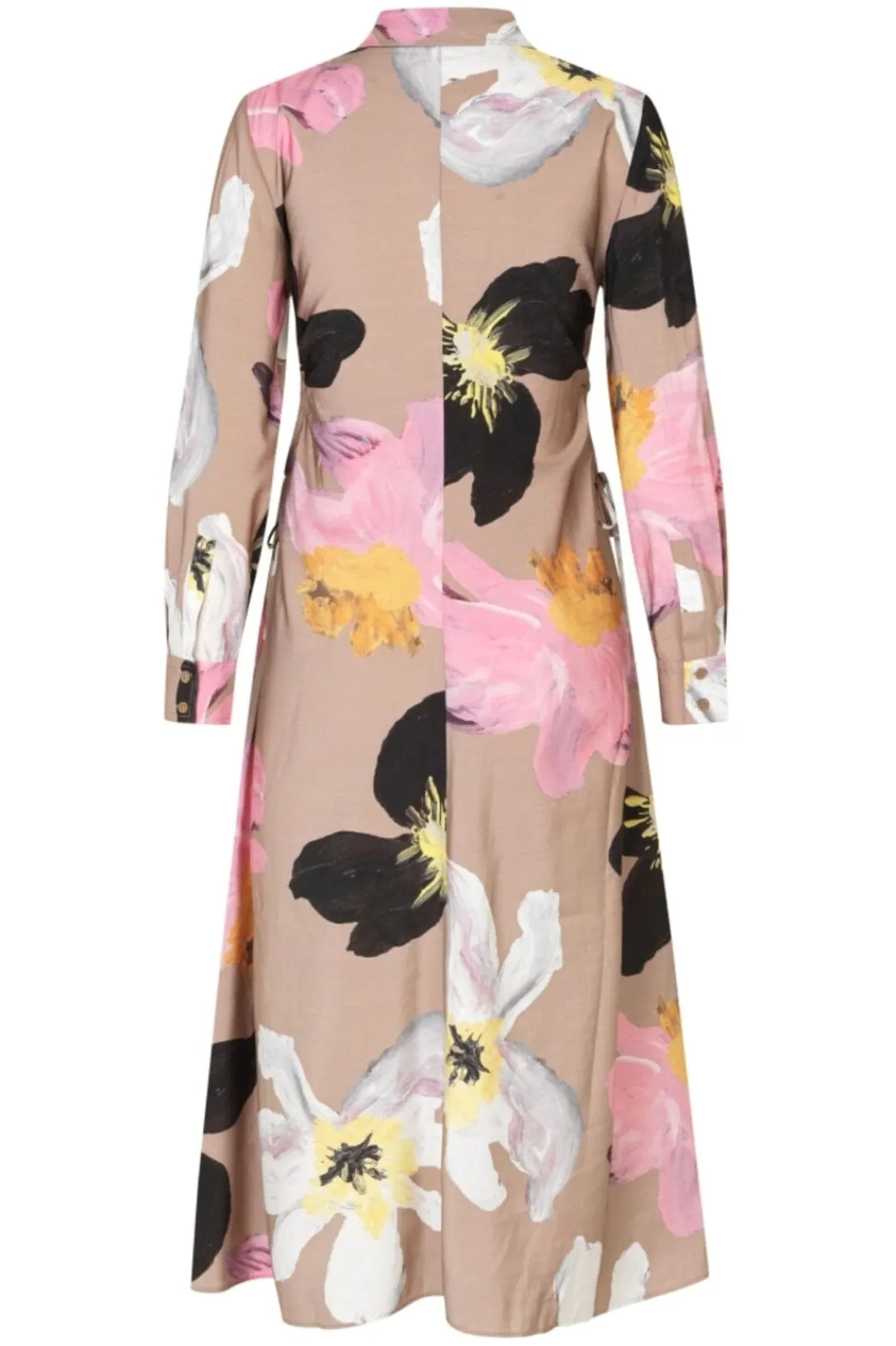 Clearance 2070 Light Fluid Ecovero, Waist Gather Shirt Midi Dresssg-pf25-d146-2070 Ammevenligt Tøj