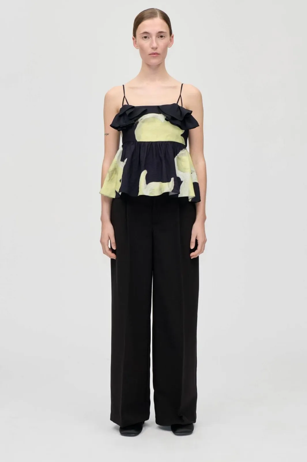 Clearance 2450 Printed Viscose, Floral Peplum Topsg-ps26-t139-2450 T-Shirts & Toppe