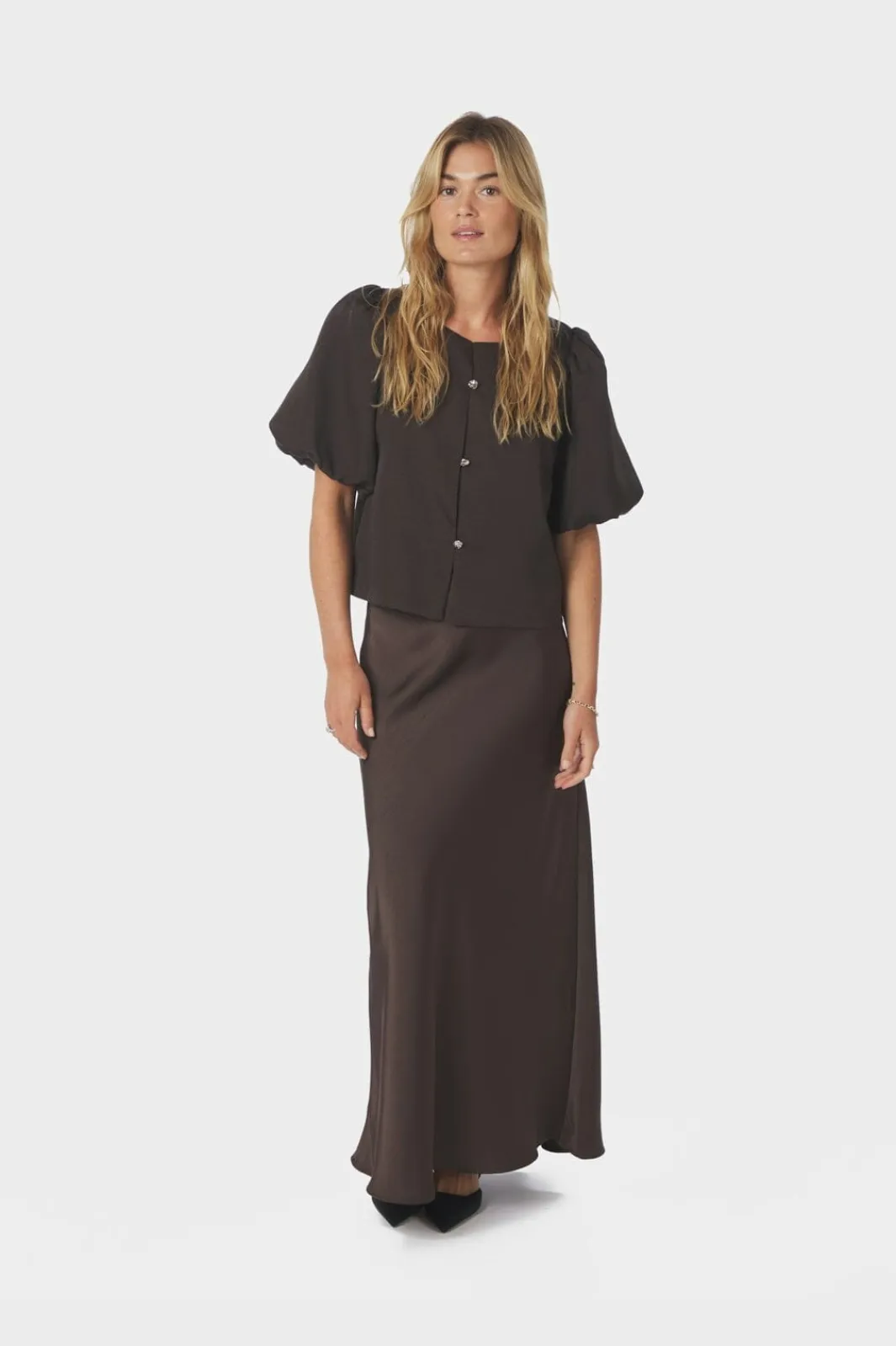 Aisa Dull Satin Blouse 164658 Bluser & Skjorter|Ammevenligt Tøj