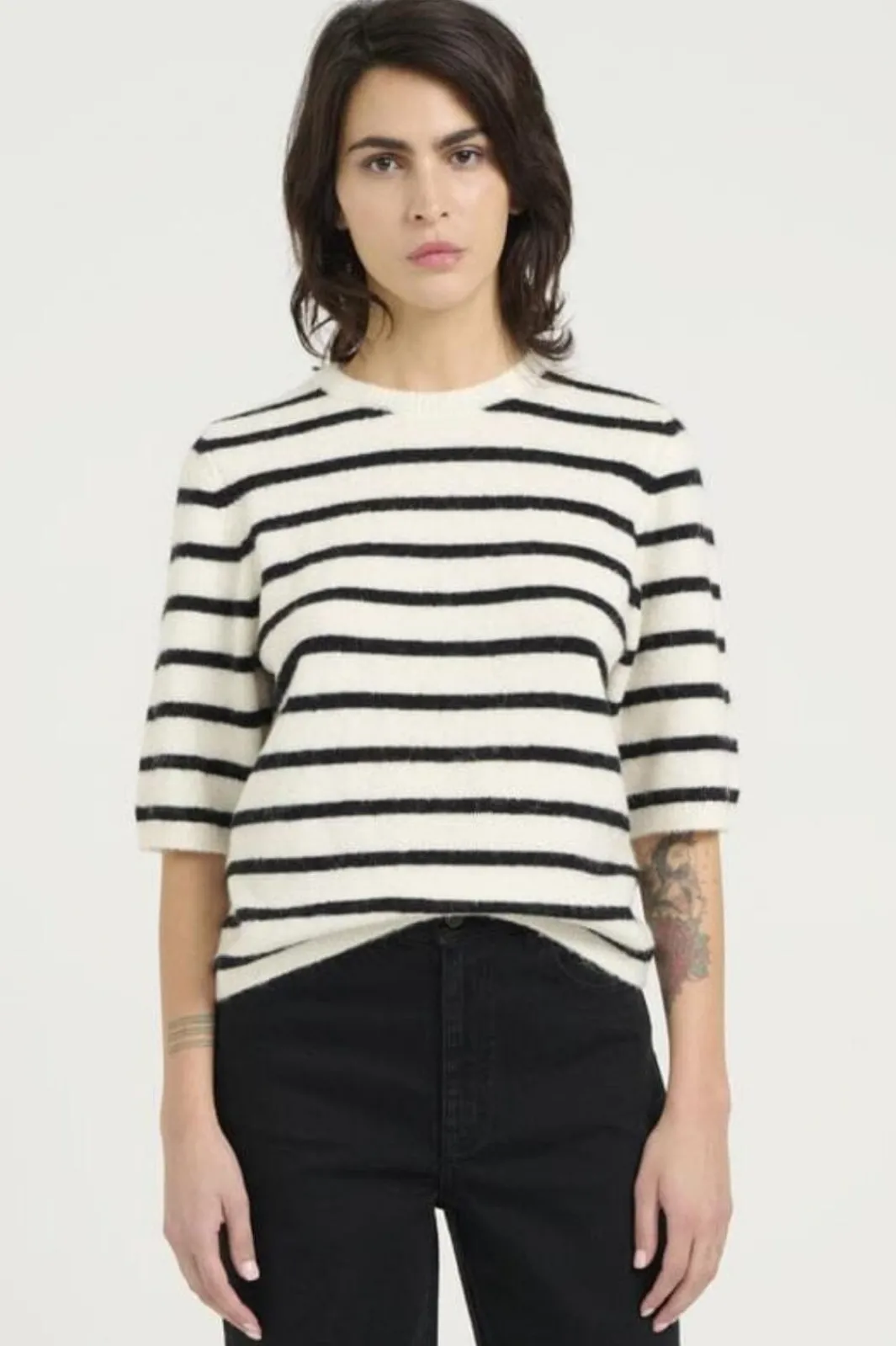 Gestuz T-Shirts & Toppe<Alphagz Ss Tee Striped