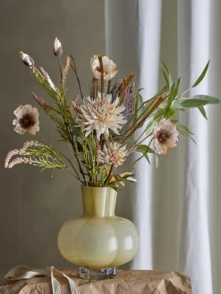 Hot Alyssa Vase, Gul, Glas 82061390 Dekoration Til Hjemmet