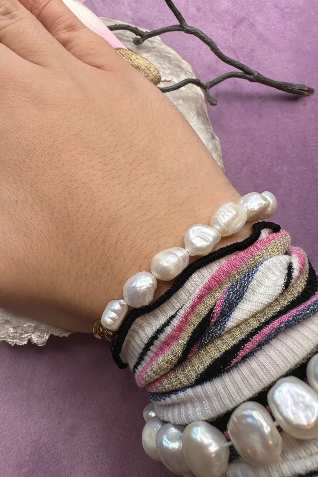 Hot Armbånd Perle & Forgyldt Armbånd