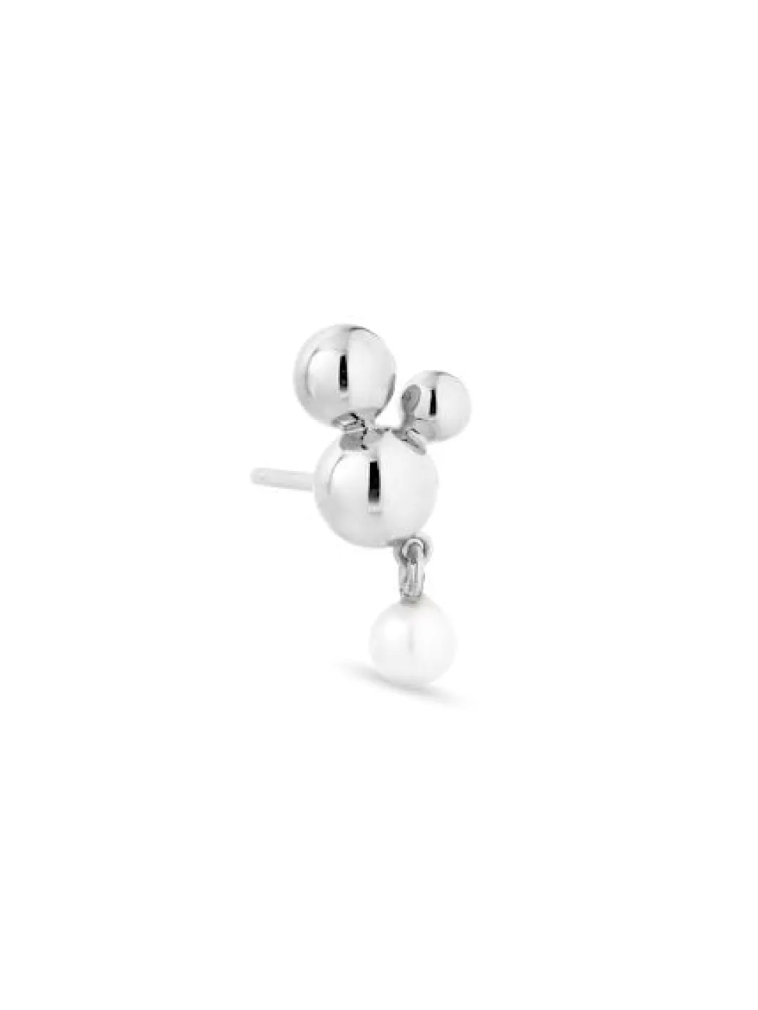 Jane Kønig Øreringe<Atomic Stud w. pearl pendant