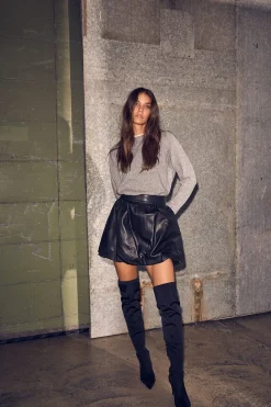 New Balloon Leather Skirt HL10384 Nederdele
