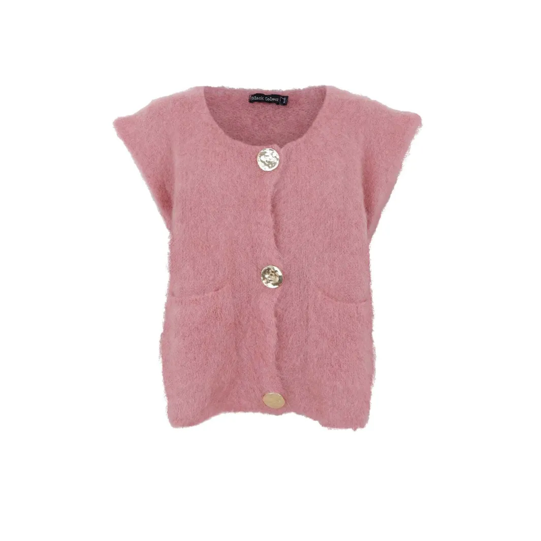 Black Colour Veste<Bcbjoerk Knitted Button Vest 1217