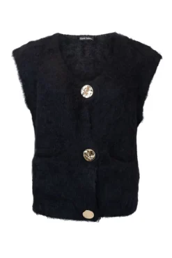 Black Colour Veste<Bcbjoerk Knitted Button Vest 1217