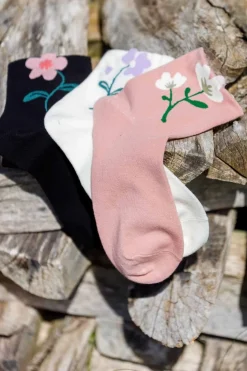 Black Colour Strømper & Strømpebukser<Bcdeena Flower Sock 4365