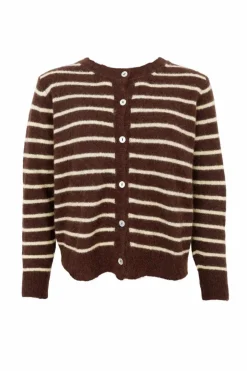 Clearance Bcdell Striped Knit Cardigan 1197 Cardigans|Ammevenligt Tøj