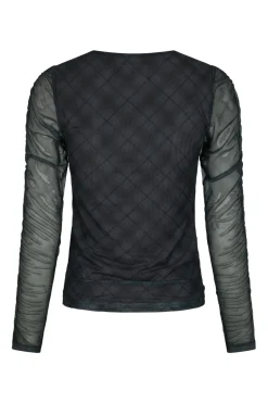Neo Noir Sæt 🛍️|Bluser & Skjorter<Bea Check Mesh Blouse 167294