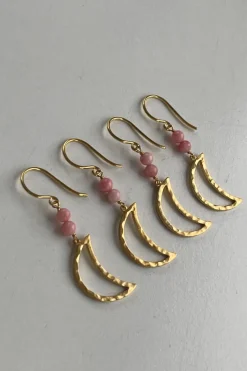 Best Bella Moon Earring With Coral Øreringe