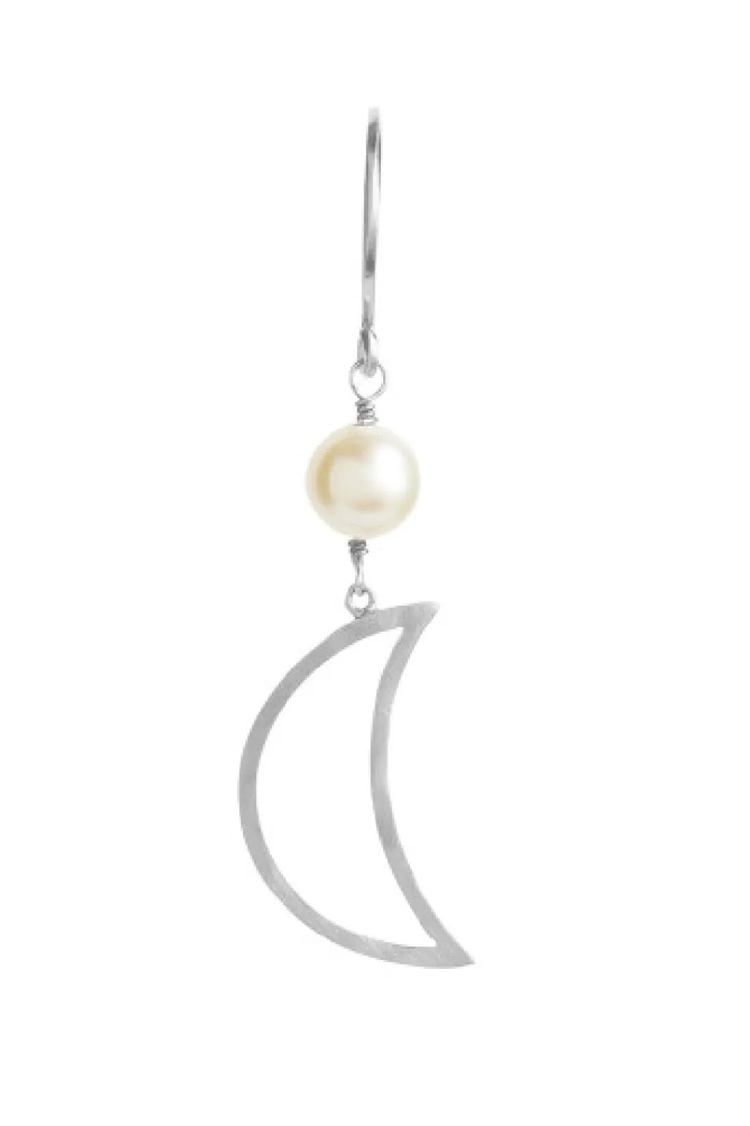 Bella Moon Earring With Pearl Silver Øreringe