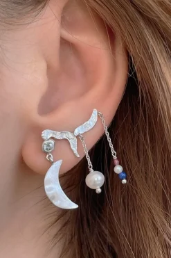 Stine A Øreringe<Big Dot Bella Moon With Blue Lagune Stone