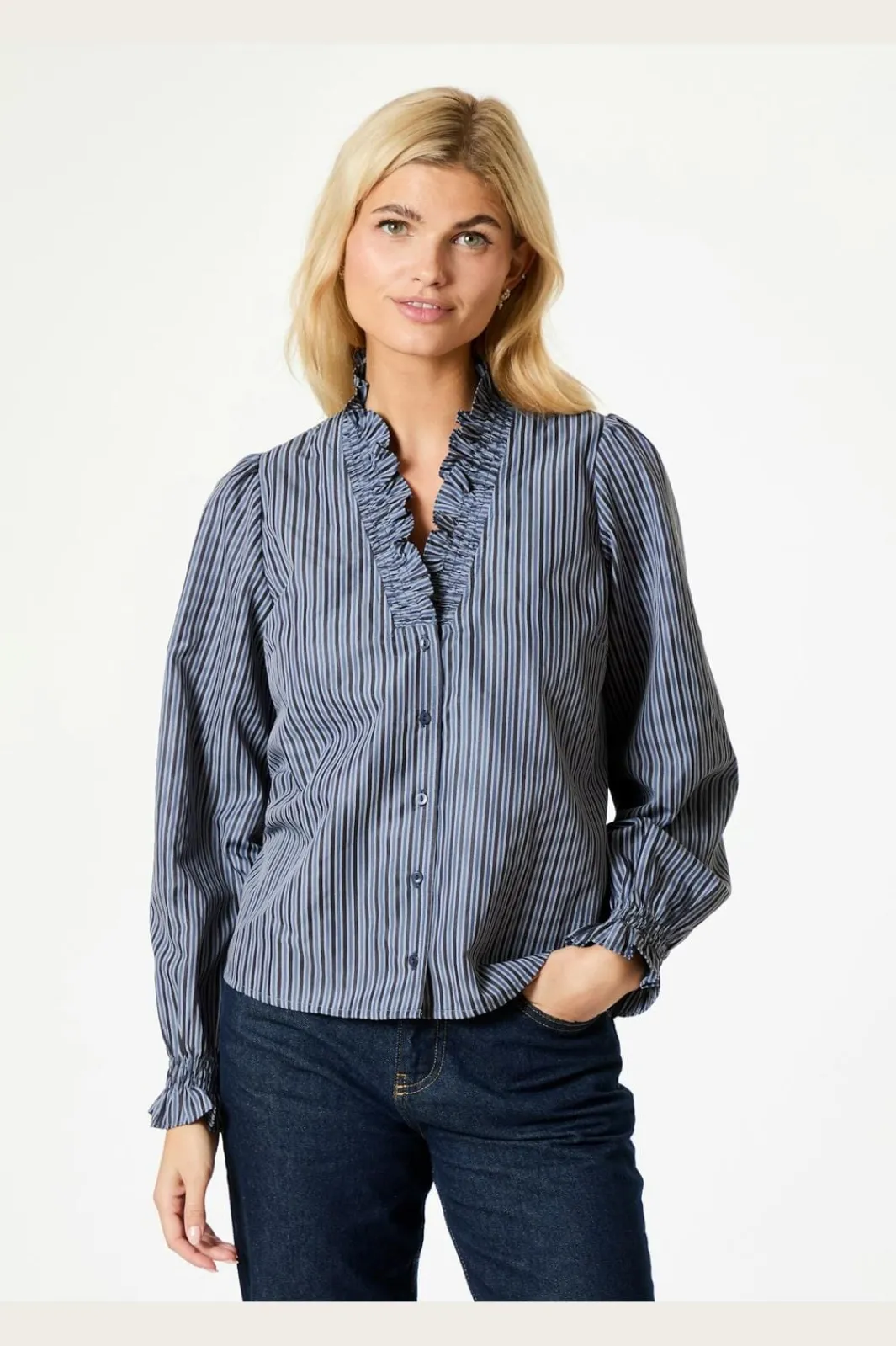 Hot Brielle Twill Stripe Shirt Bluser & Skjorter|Ammevenligt Tøj