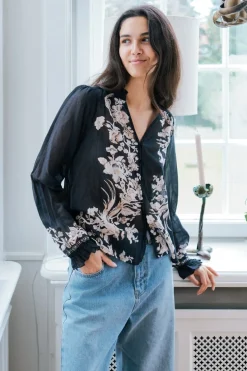 Online Brise Printed Voile Blouse Bluser & Skjorter|Ammevenligt Tøj