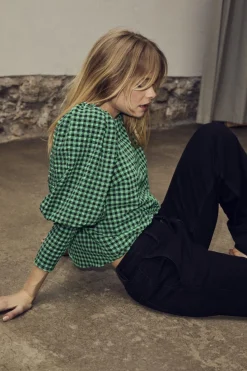 Hot Calebcc Check Bow Blouse 35627 Bluser & Skjorter