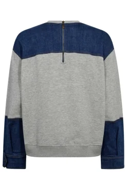 Co´Couture Sweatsæt & Comfy Wear|Bluser & Skjorter<Candizcc Denim Mix Sweat 37044