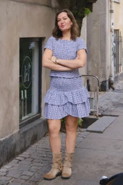 Neo Noir Sæt 🛍️|Nederdele<Carin Double Check Skirt 165124