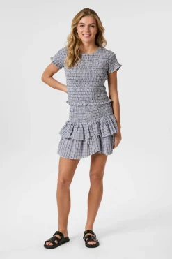 Neo Noir Sæt 🛍️|Nederdele<Carin Double Check Skirt 165124