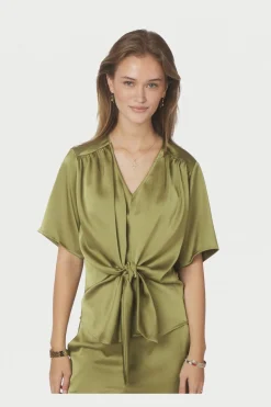 Neo Noir Sæt 🛍️|Bluser & Skjorter<Casadia Heavy Sateen Blouse 165695