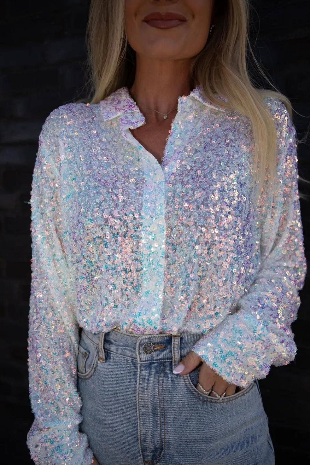 Hot Classy Sequins Shirt Bluser & Skjorter