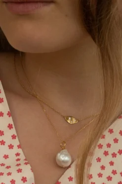 Online Clear Sea Necklace With Stones Goldenen Halskæder