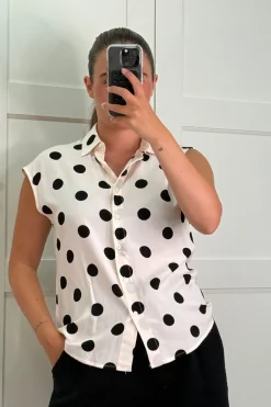 Outlet Cleo Polka Dot Blouse Bluser & Skjorter|Ammevenligt Tøj
