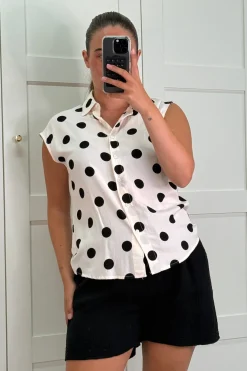 Outlet Cleo Polka Dot Blouse Bluser & Skjorter|Ammevenligt Tøj