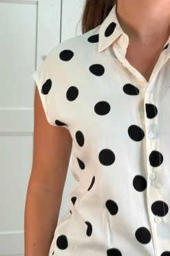 Outlet Cleo Polka Dot Blouse Bluser & Skjorter|Ammevenligt Tøj
