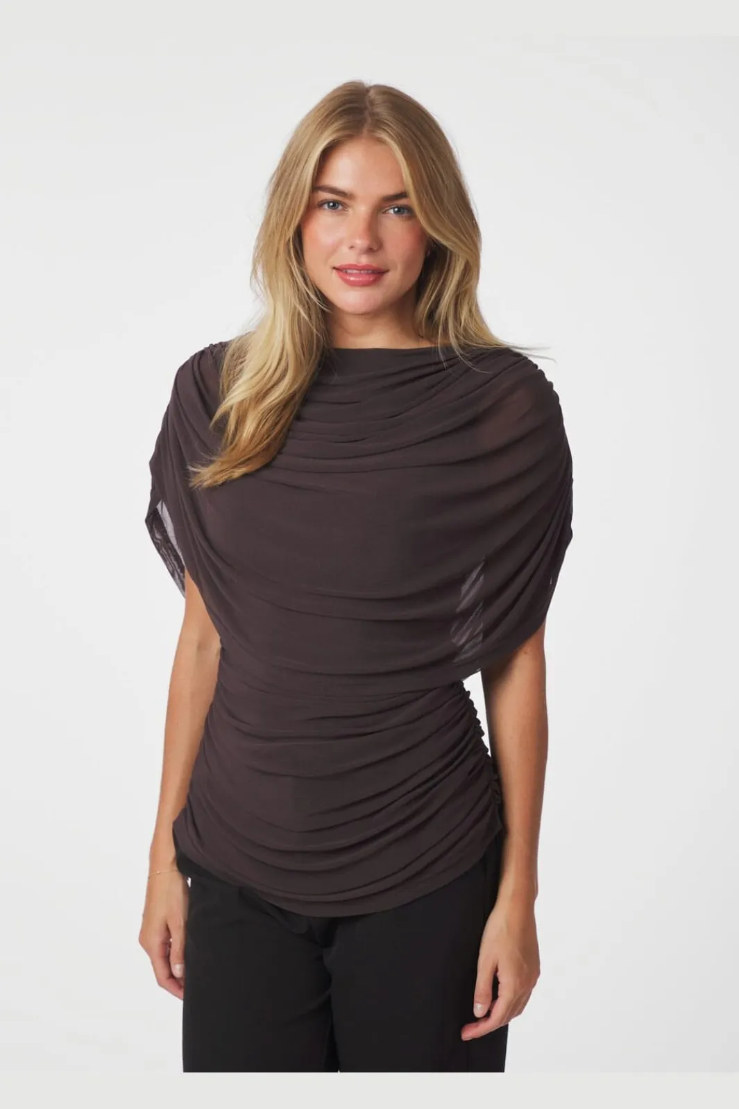 Neo Noir T-Shirts & Toppe<Cottuna Drapy Mesh Top 167205