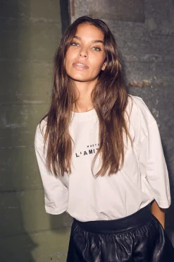 Haute L'Amitié T-Shirts & Toppe<Crew Rub Print Tee HL10385