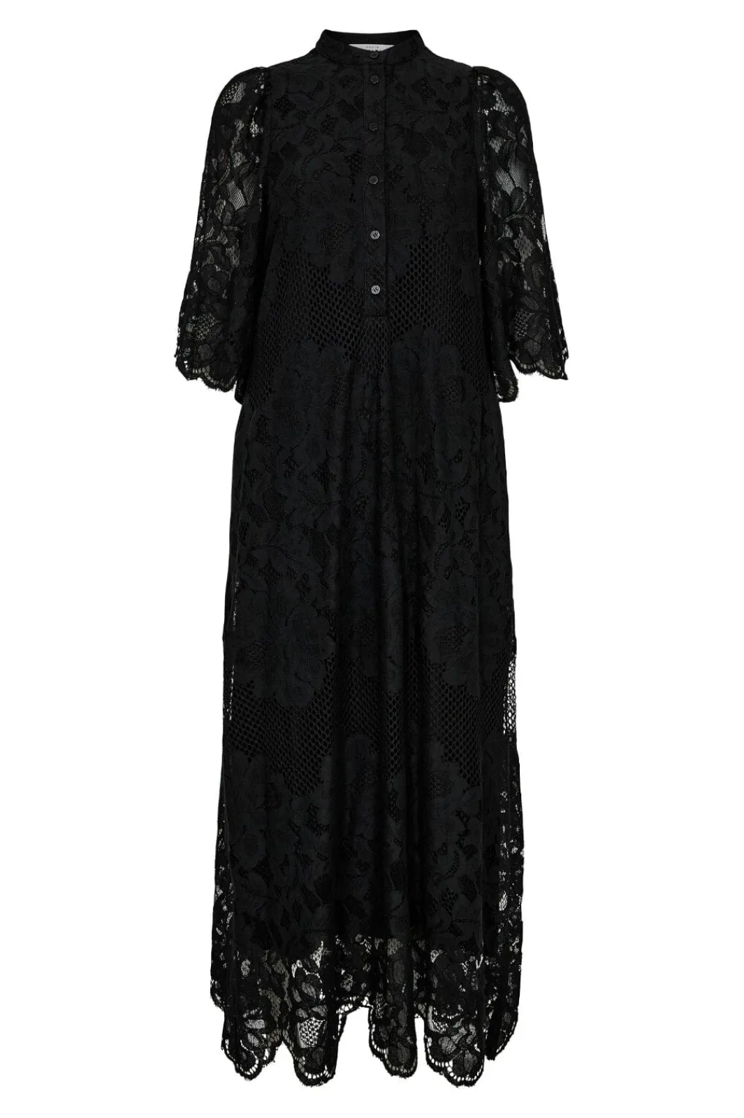 Online Curvey Lace Hem Placket Dress HL10406 Kjoler|Ammevenligt Tøj