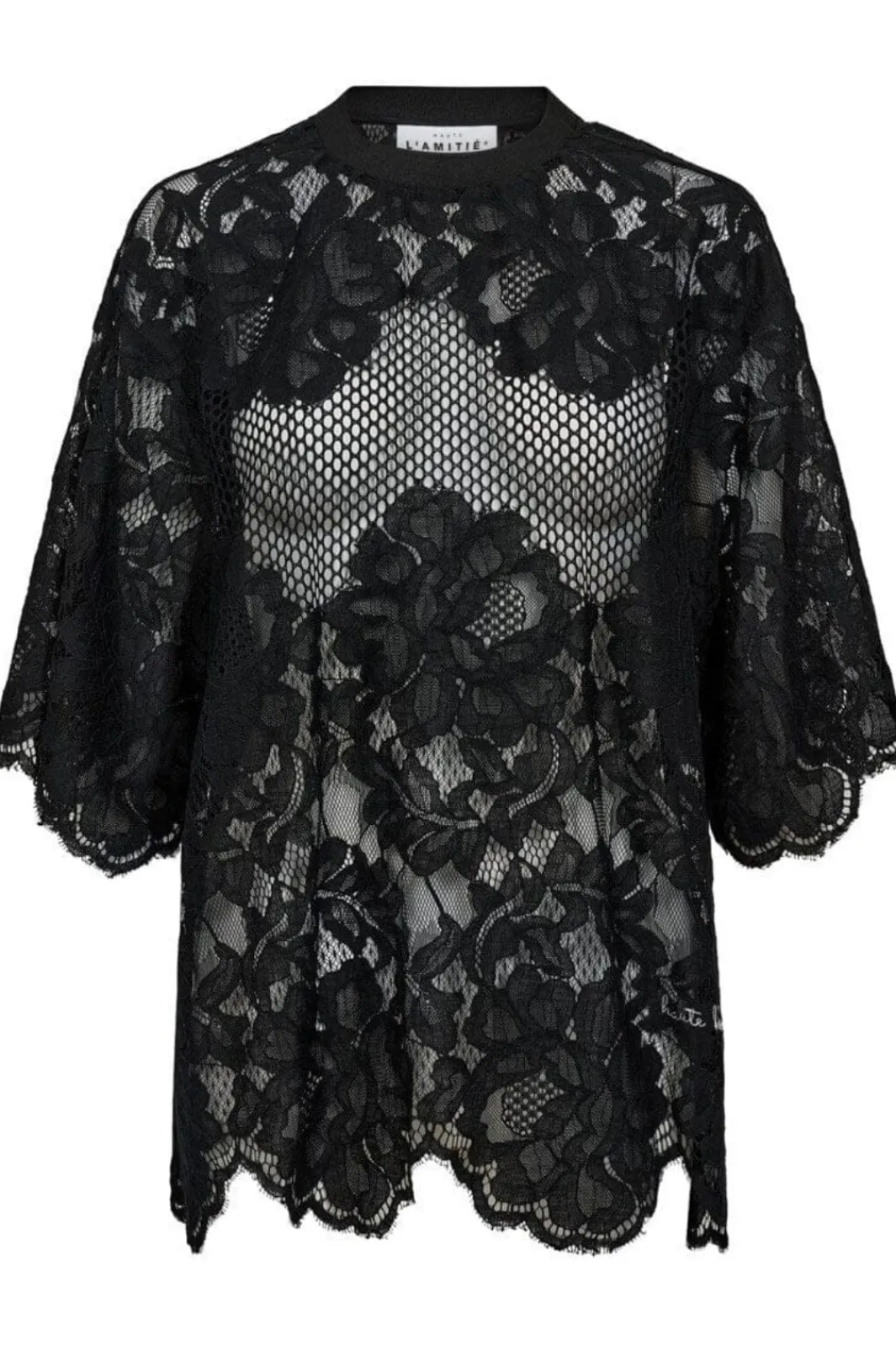 Clearance Curvey Lace Hem Tee HL10222 T-Shirts & Toppe