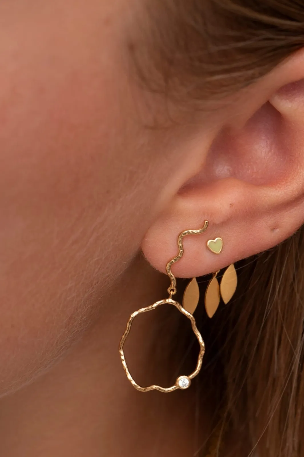 Stine A Øreringe<Dancing Three Leaves Behind Ear