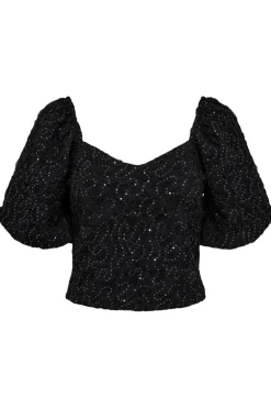 Best Dazzy Crease Sequin Top HL10379 T-Shirts & Toppe
