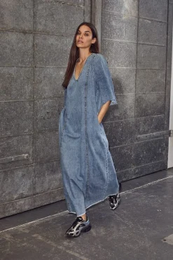 Discount Denim Hem Dress HL10226 Kjoler