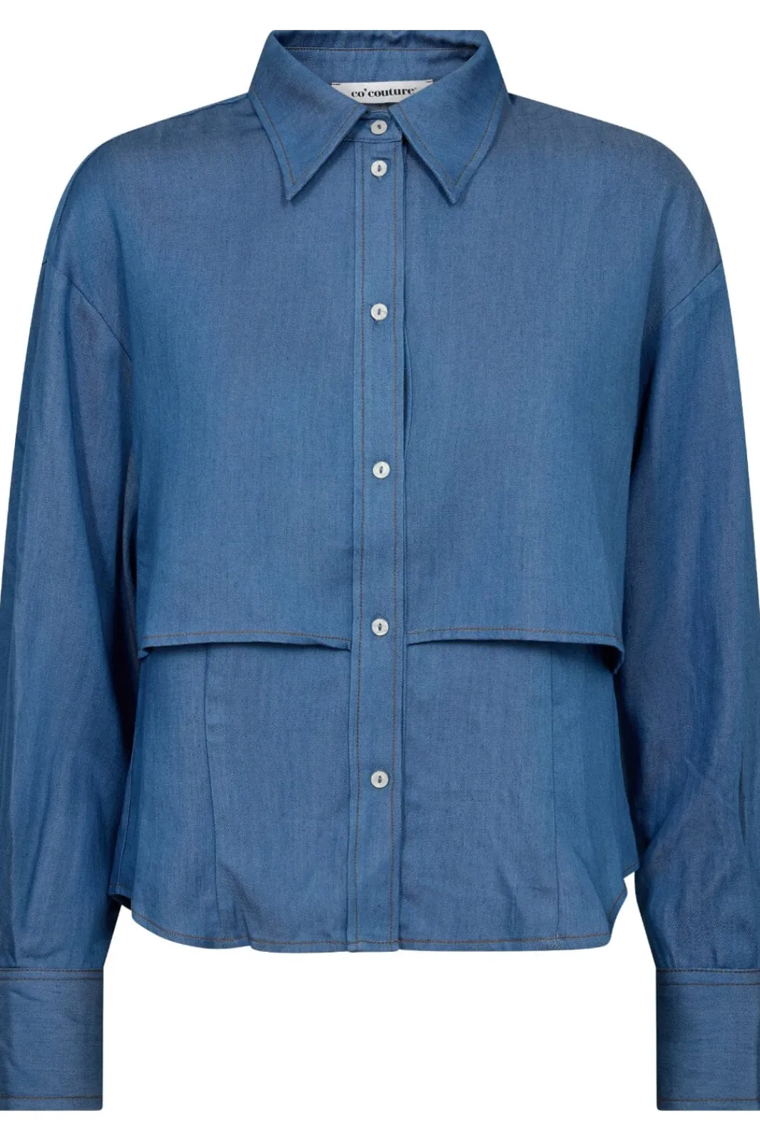 Co´Couture Bluser & Skjorter|Ammevenligt Tøj<Denimcc Double Layer Shirt 35741