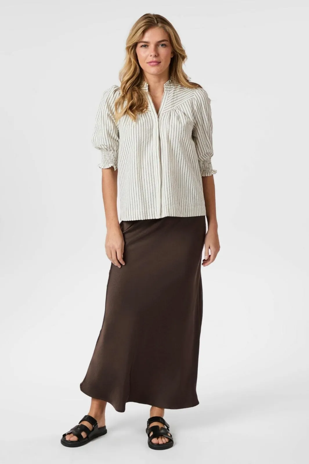 Neo Noir Bluser & Skjorter<Diana Crepe Stripe Blouse 165203