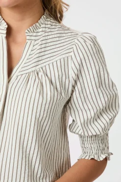 Neo Noir Bluser & Skjorter<Diana Crepe Stripe Blouse 165203
