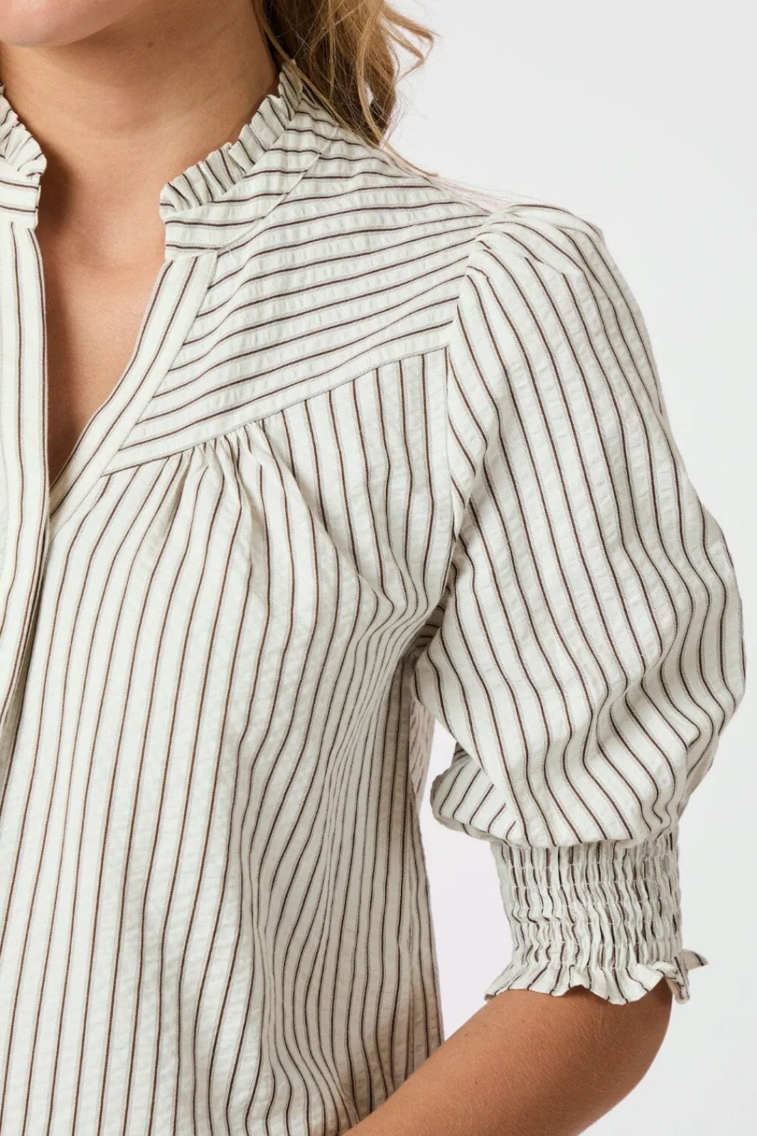Neo Noir Bluser & Skjorter<Diana Crepe Stripe Blouse 165203