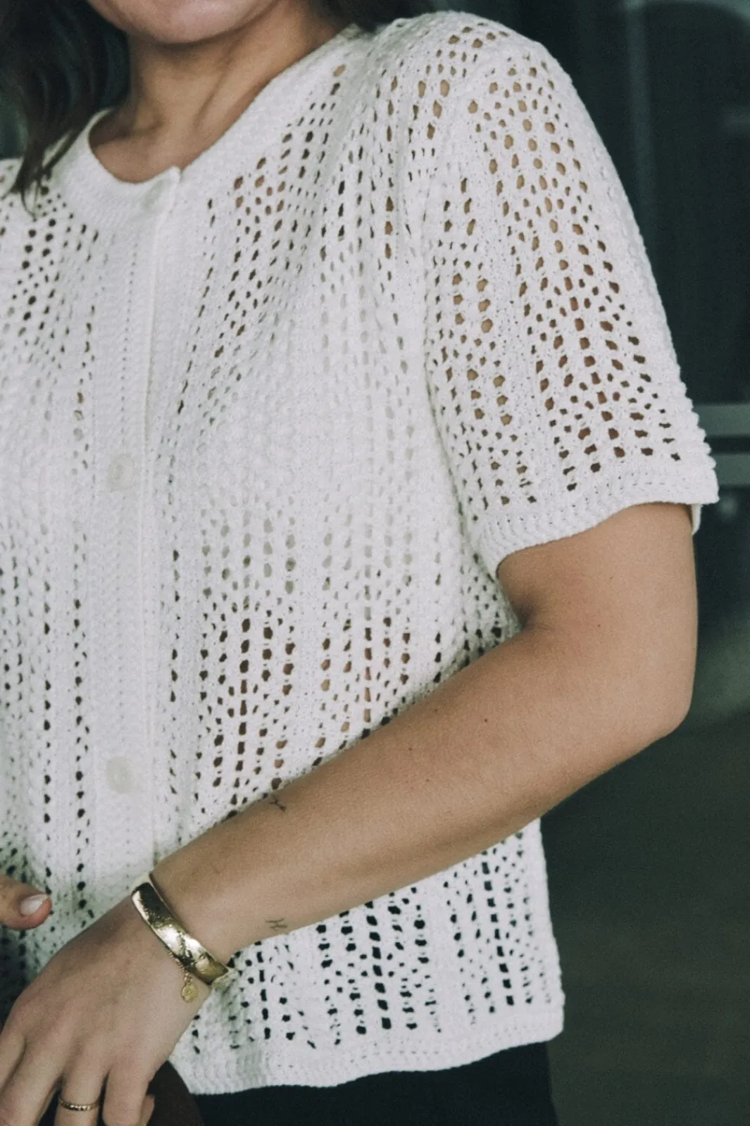 Clearance Ellen Crochet Knit Cardigan 161641 Cardigans|Ammevenligt Tøj