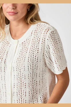 Clearance Ellen Crochet Knit Cardigan 161641 Cardigans|Ammevenligt Tøj