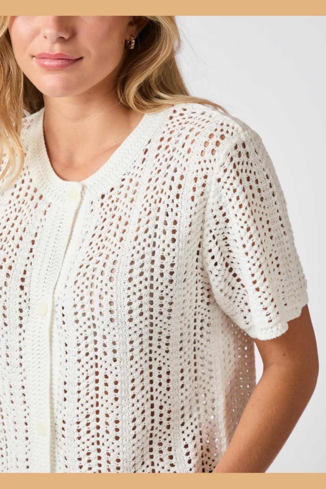 Clearance Ellen Crochet Knit Cardigan 161641 Cardigans|Ammevenligt Tøj