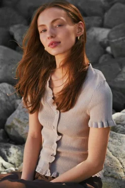 Discount Esla Frill Knit Tee 164432 Bluser & Skjorter|Strik
