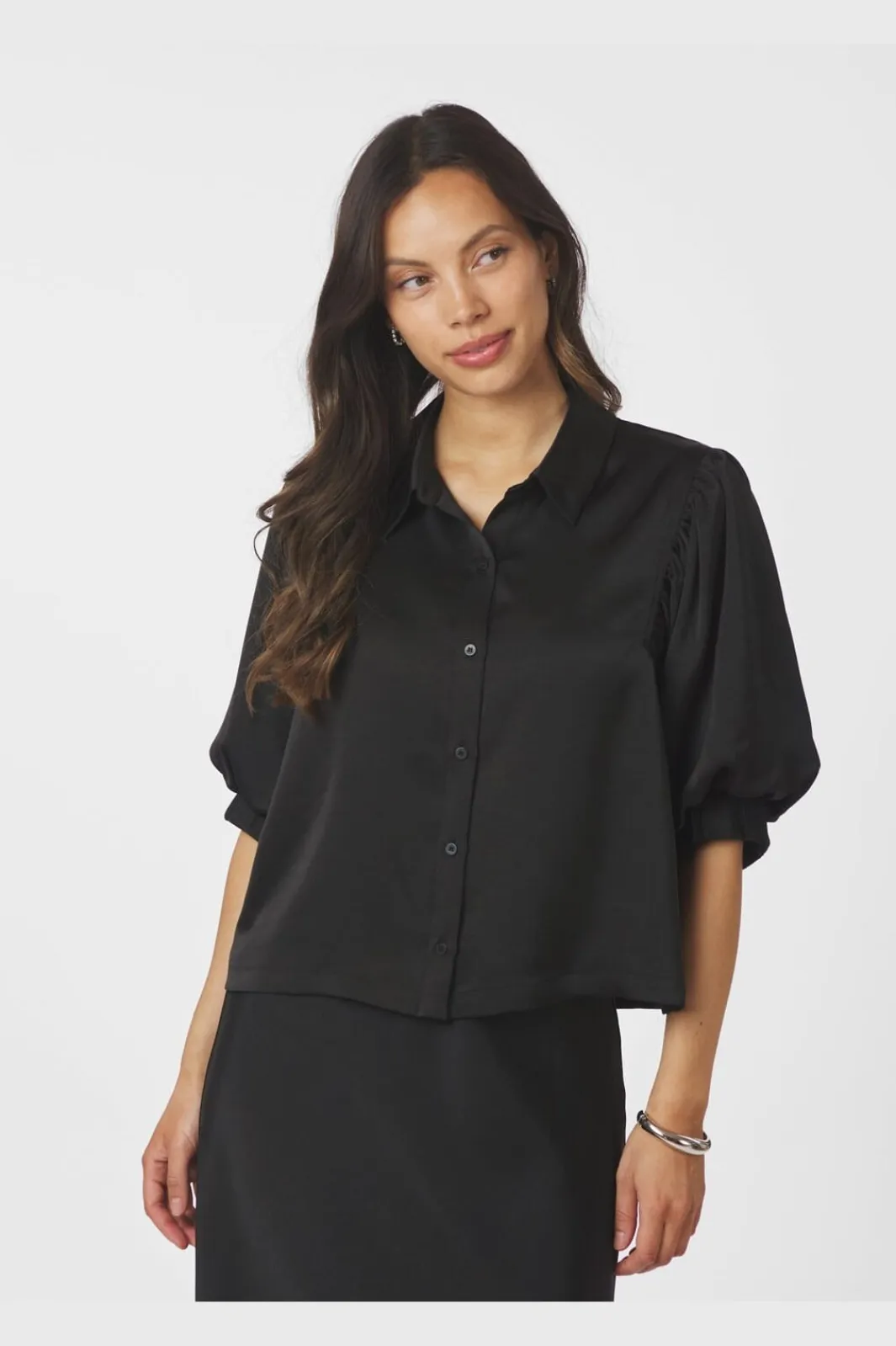 Neo Noir Bluser & Skjorter|Ammevenligt Tøj<Etta Heavy Sateen Shirt 167036