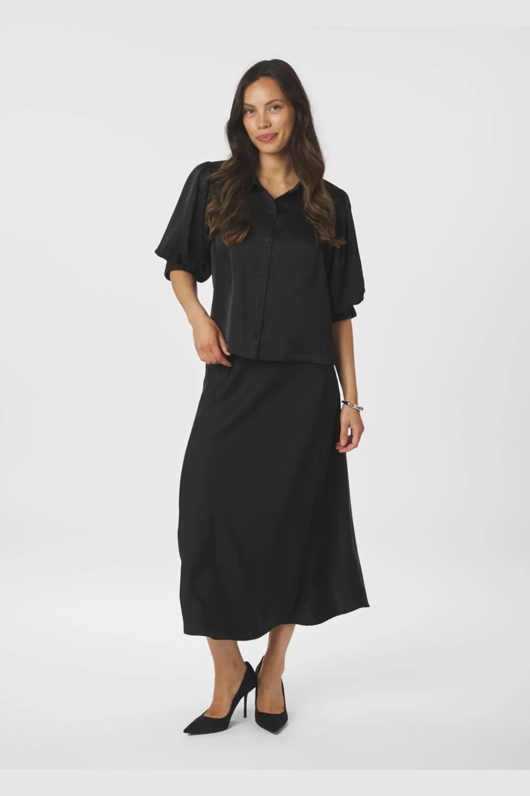 Neo Noir Bluser & Skjorter|Ammevenligt Tøj<Etta Heavy Sateen Shirt 167036