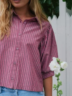 Neo Noir Bluser & Skjorter|Ammevenligt Tøj<Etta Soft Stripe Stone Shirt 166416